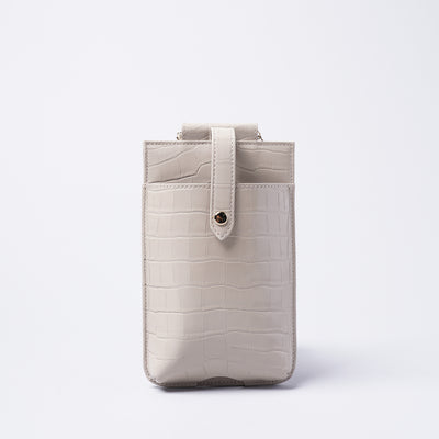 <Nomura Seisakusho> Smartphone Pouch (Croc Embossed) / Pale Blue