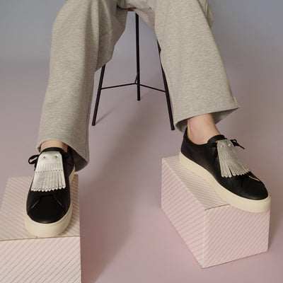 ＜numeri＞Shoe Quilt(Metalic Leather)/銀色