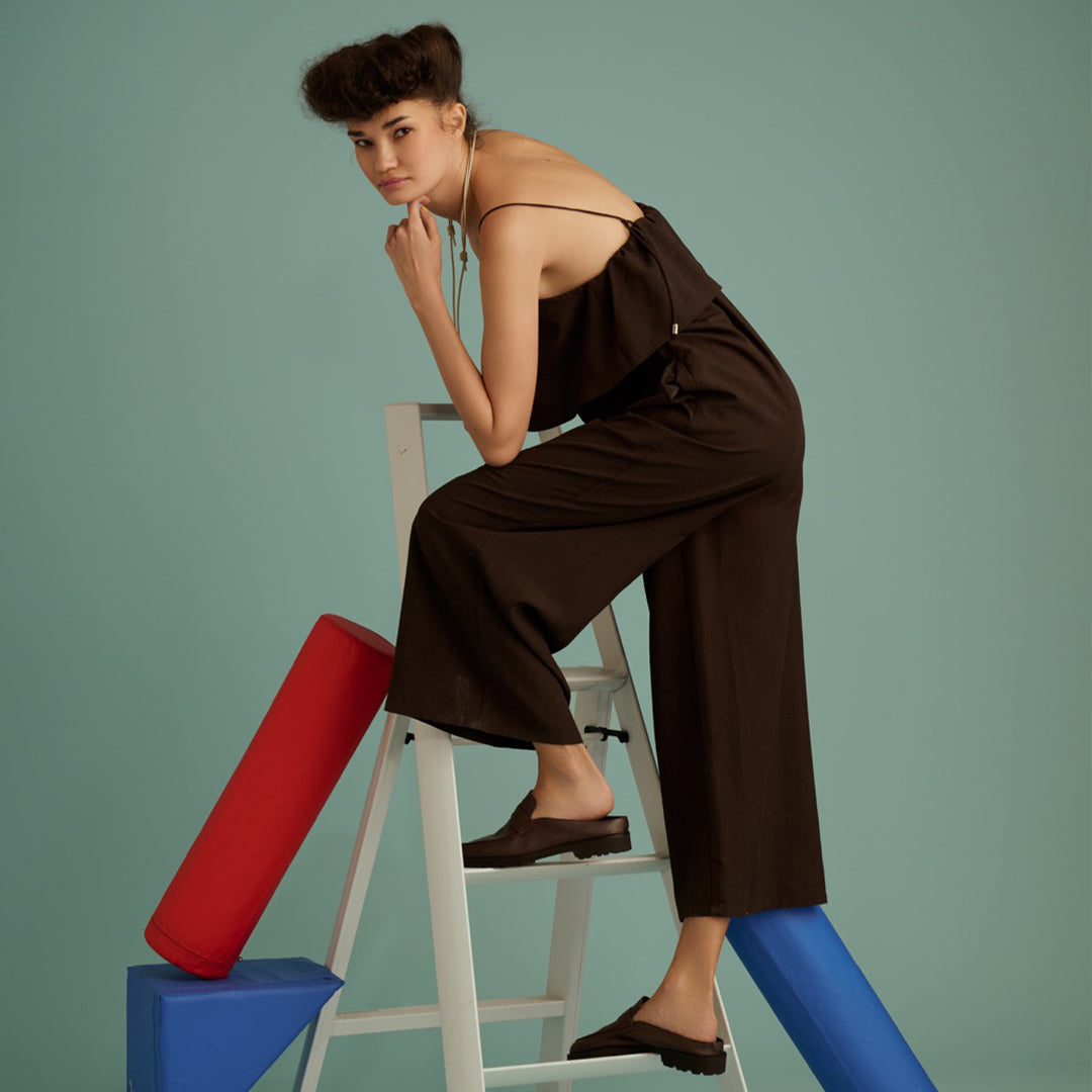 ＜Liberato＞榻榻米樂福拖鞋/深棕色