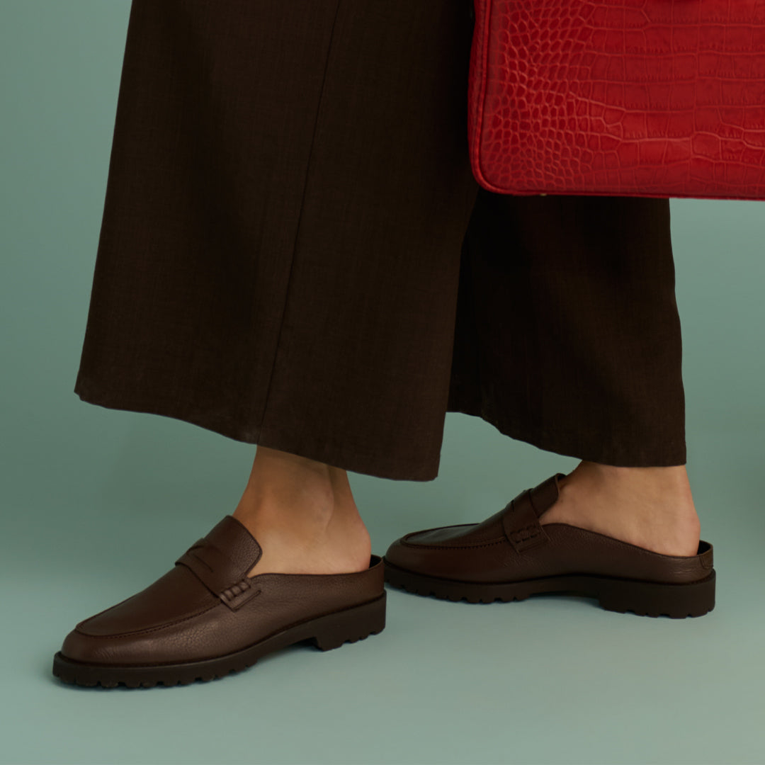 ＜Liberato＞榻榻米樂福拖鞋/深棕色