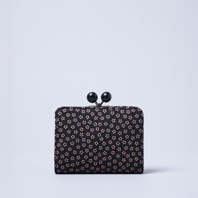 ＜キソラ＞古都印伝 がま口 ハーフウォレット/亀甲BEG (ベージュ)