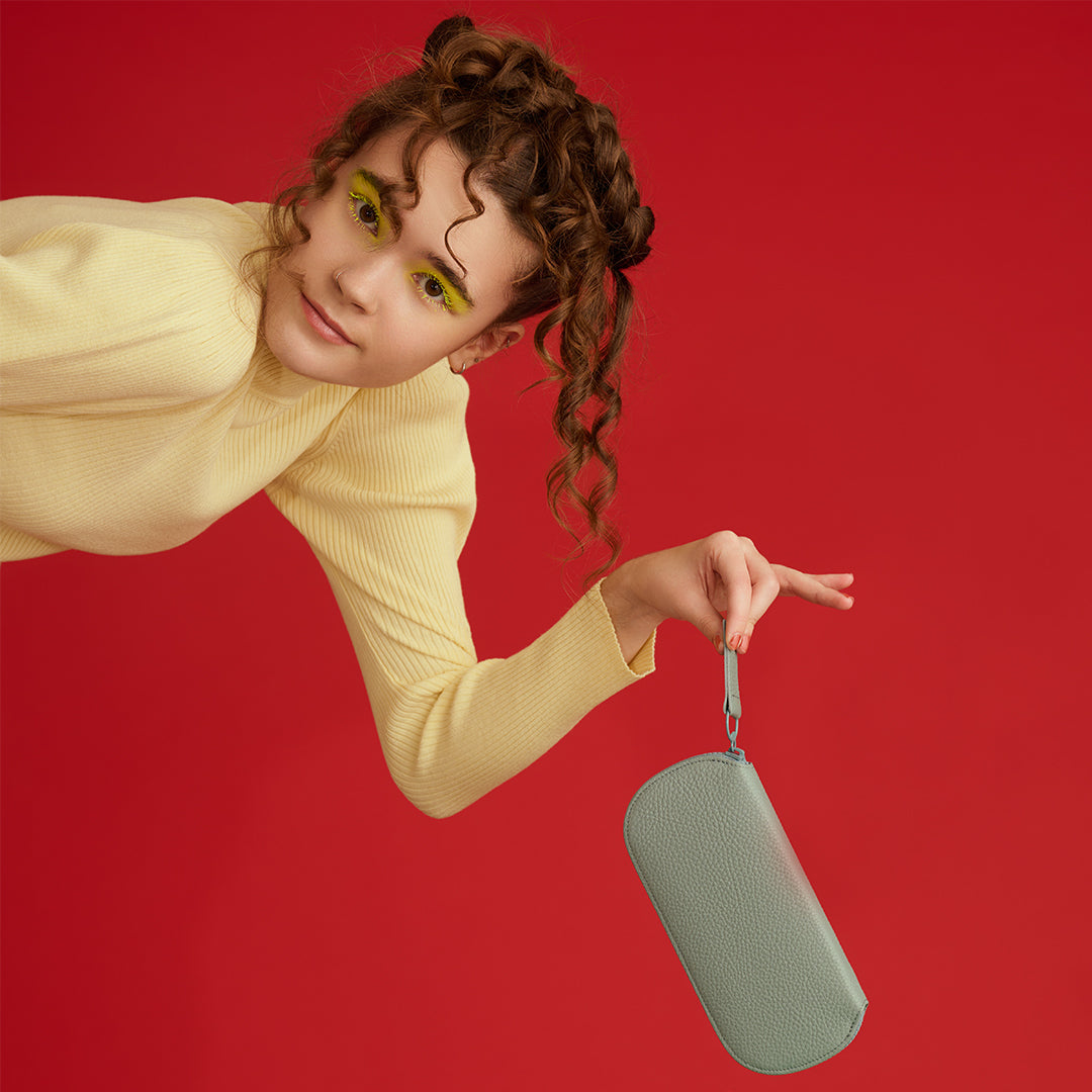 ＜itten-itten＞ 拉鏈長夾 / 灰綠色