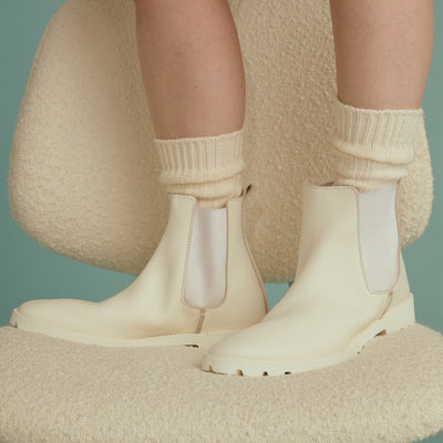 ＜ユードット＞チェルシーブーツ/ホワイト
