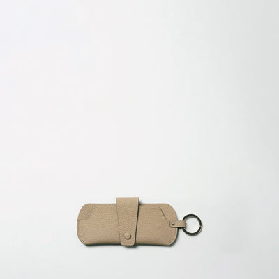 ＜KOBE LEATHER＞Glasses case/米灰色