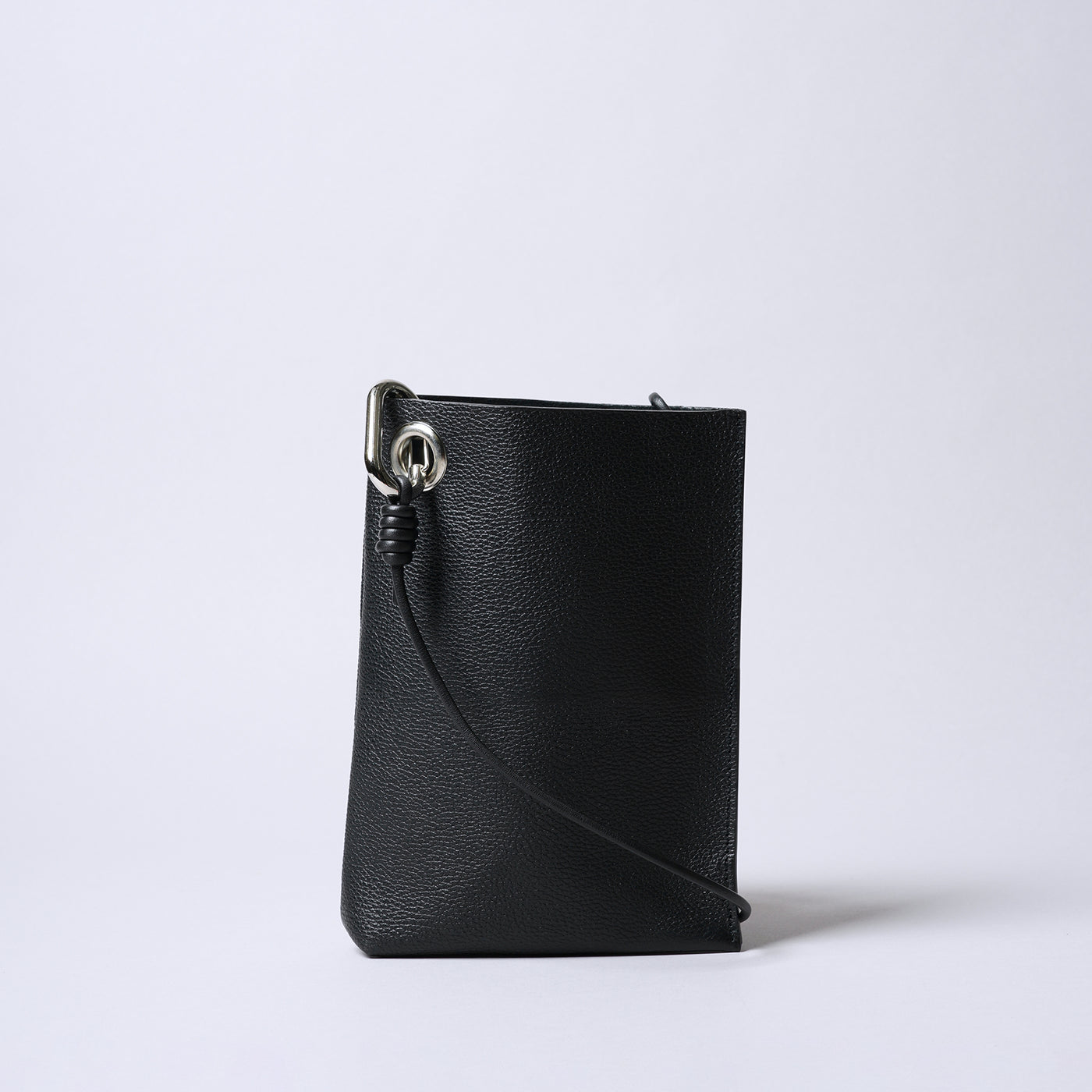 <SENTI FLATTER THE SENSES> Shrink Leather Mini Shoulder Bag / Black