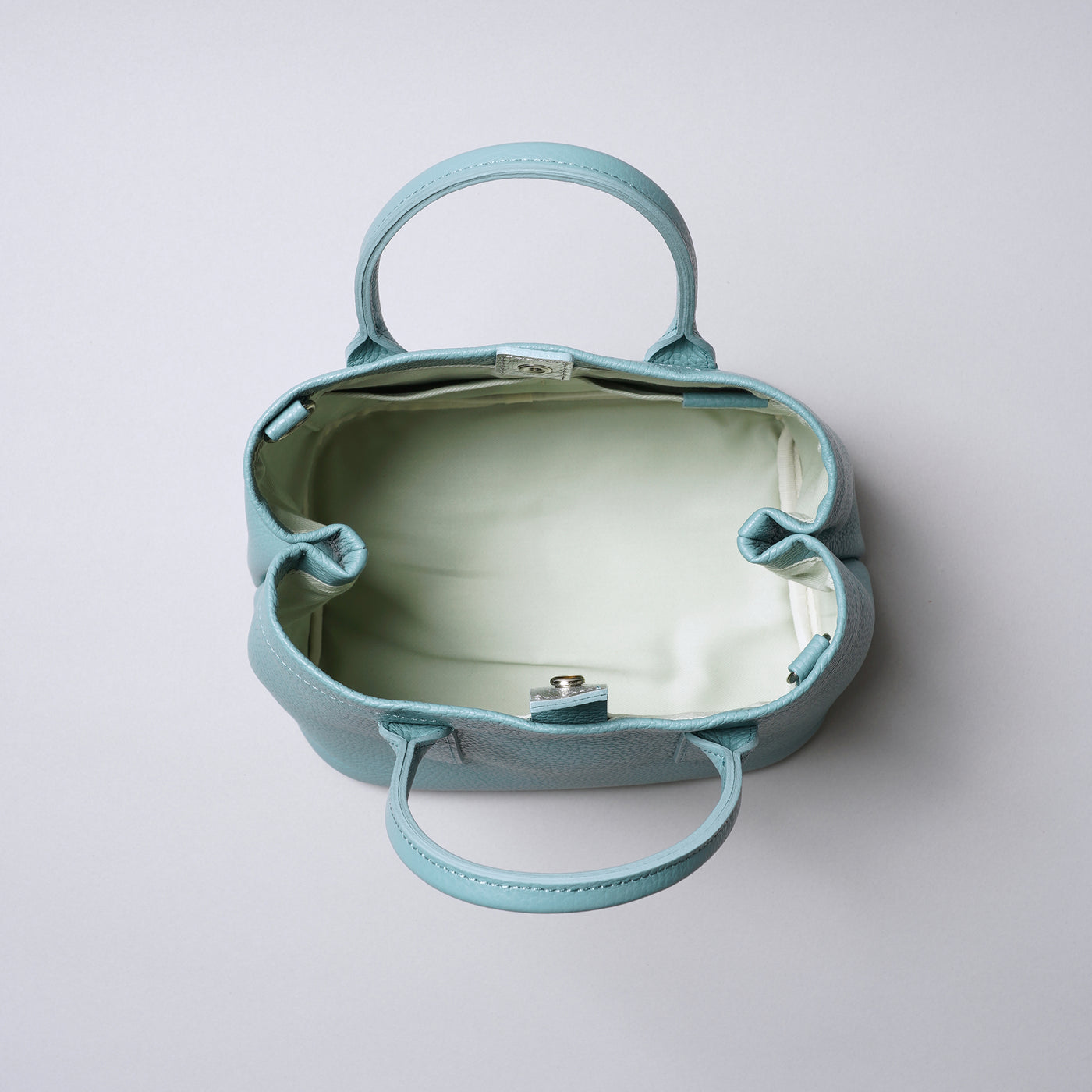 ＜イッテンイッテン＞レザーミニトート(D付)/チャコールグレー