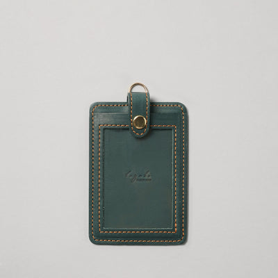 <lezali> Italian Leather ID Case (Vertical) / Light Navy