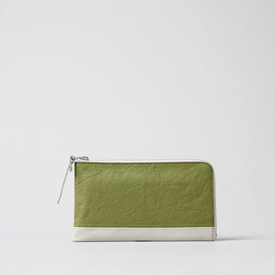 <numeri> Sottile Bi-Color L Zipper Long Wallet / Blue x White