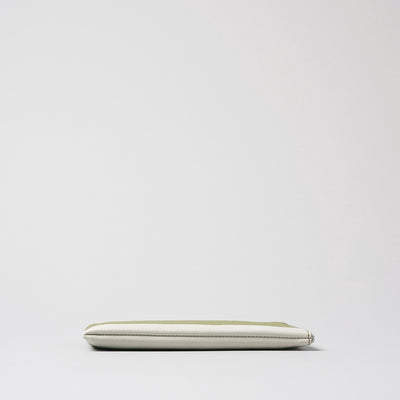 <numeri> Sottile Bi-Color L Zipper Long Wallet / Green x Light Grey