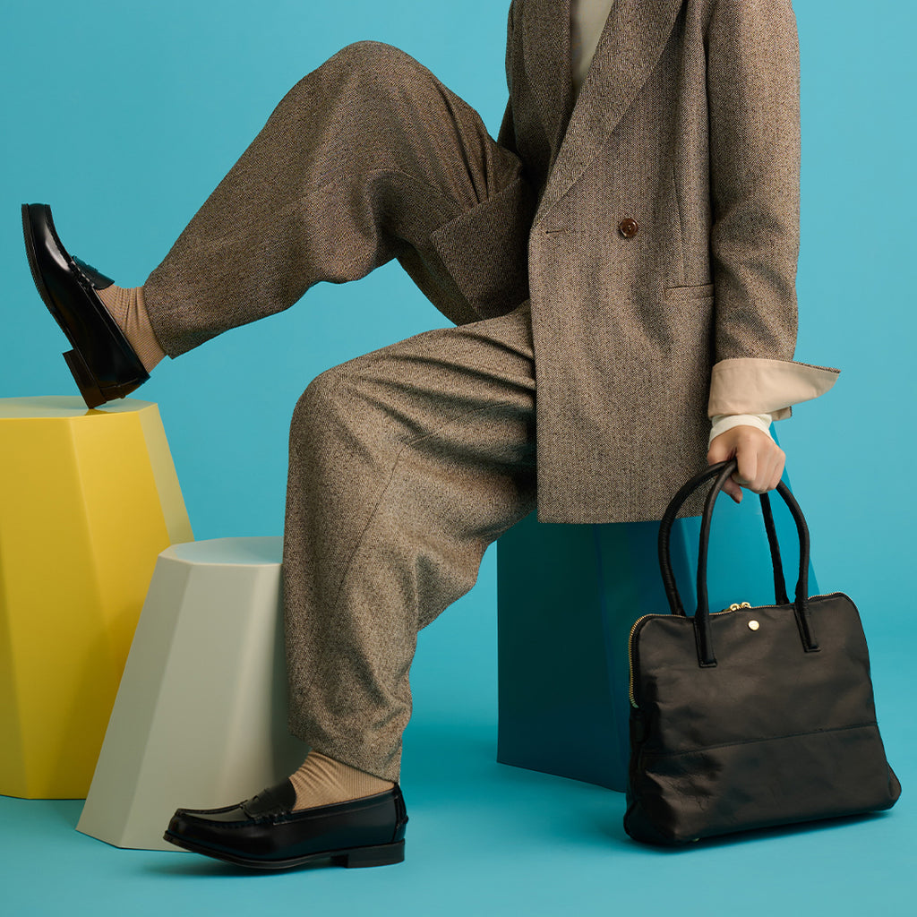 ニュートラルグレイ＞ NH405ハスキー トートバッグM/ブラック