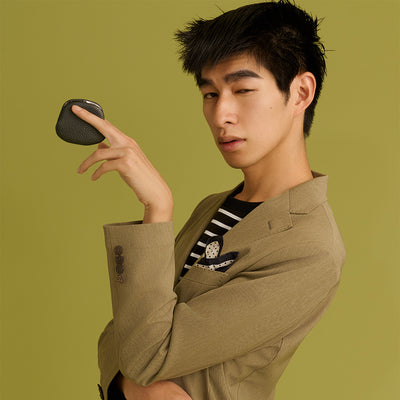 ＜ベルラベル＞イタリアンレザー押し口Sがま口小銭入れ/ブラック