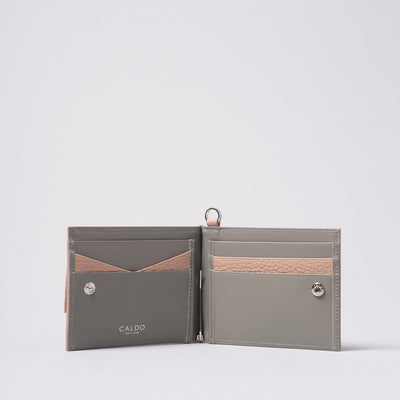 <CALDO tokyo japan> CROSSOVER Money Clip Wallet / Black Gray