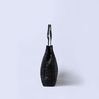＜コケット＞Large Tote Bag（Snake Wool)/ブラック
