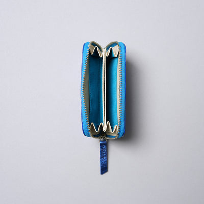 <Coquette> Round Mini Wallet (Shiny) / Blue x Gold