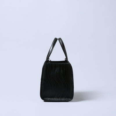 ＜ESTINE＞Noirism系列 兩用型皮革手提包/黑色