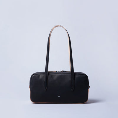 ＜ESTINE＞Logical系列 Leather East West Bag /黑色
