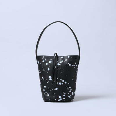 ＜ESTINE＞Pulse系列 皮革塗漆手提包/黑色