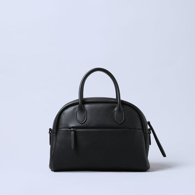 ＜ESTINE＞Minula系列 兩用皮革手提包/黑色