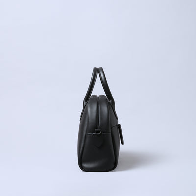 ＜ESTINE＞Minula系列 兩用皮革手提包/黑色