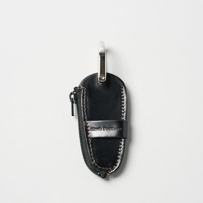 <Hawk Feathers> Cordovan Key Case with Zipper / Black