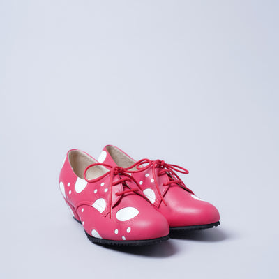 ＜クツネ＞LAST FLOWER PUMPS/ドット（ピンク×ホワイト）