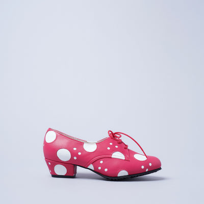 ＜クツネ＞LAST FLOWER PUMPS/ドット（ピンク×ホワイト）