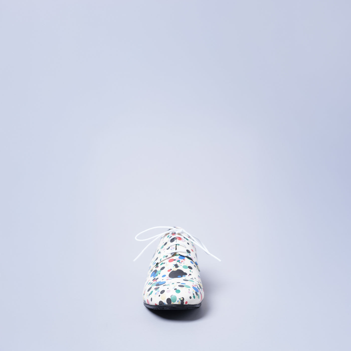 ＜クツネ＞BLUCHER STRAIGHT CHIP/リバティドット白系(マルチ)