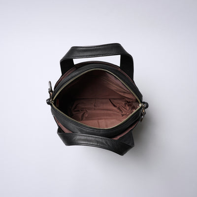 ＜リアルマインド ブラックレーベル＞アポロン 2way丸形ショルダーバッグ　小/ブラック