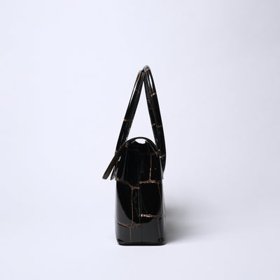 ＜リアルマインド ブラックレーベル＞プリマボルサ フラップトートバッグ/チョコ