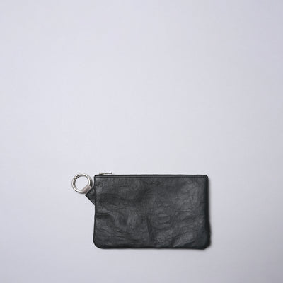 <SENTI FLATTER THE SENSES> Super Lightweight Dyneema Leather Ring Pouch L/ Black