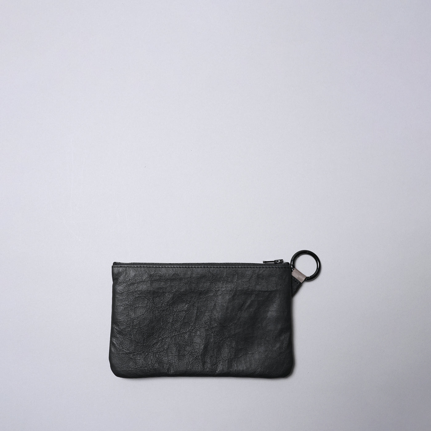 <SENTI FLATTER THE SENSES> Super Lightweight Dyneema Leather Ring Pouch L/ Black