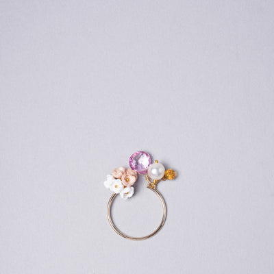 <Selieu> teema special order Akoya pearl Megu Ring A/white & cherry