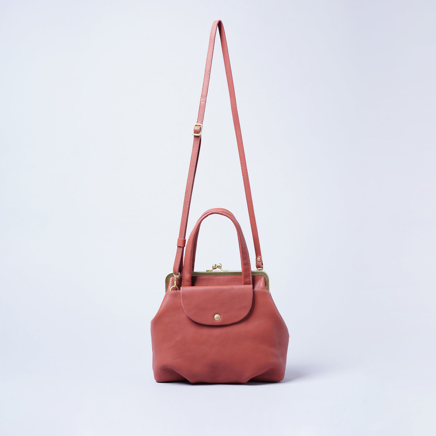 ＜kissora＞Tommy 口金迷你托特包&斜背包/橘色