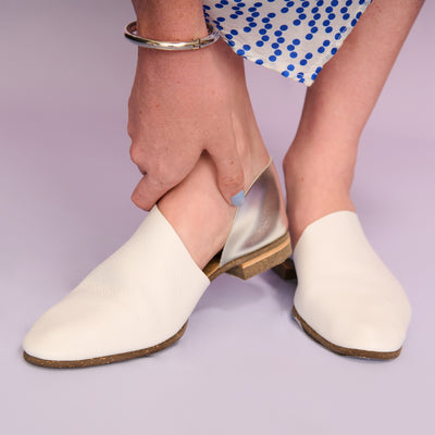 ＜U-DOT＞2-PIECES SLIP-ON/白銀色