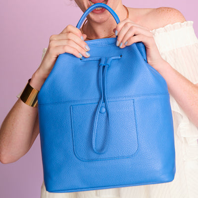 <itten-itten> Drawstring Tote / Blue