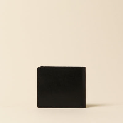 <CYPRIS> White Shirasagi leather billfold with box coin purse/black