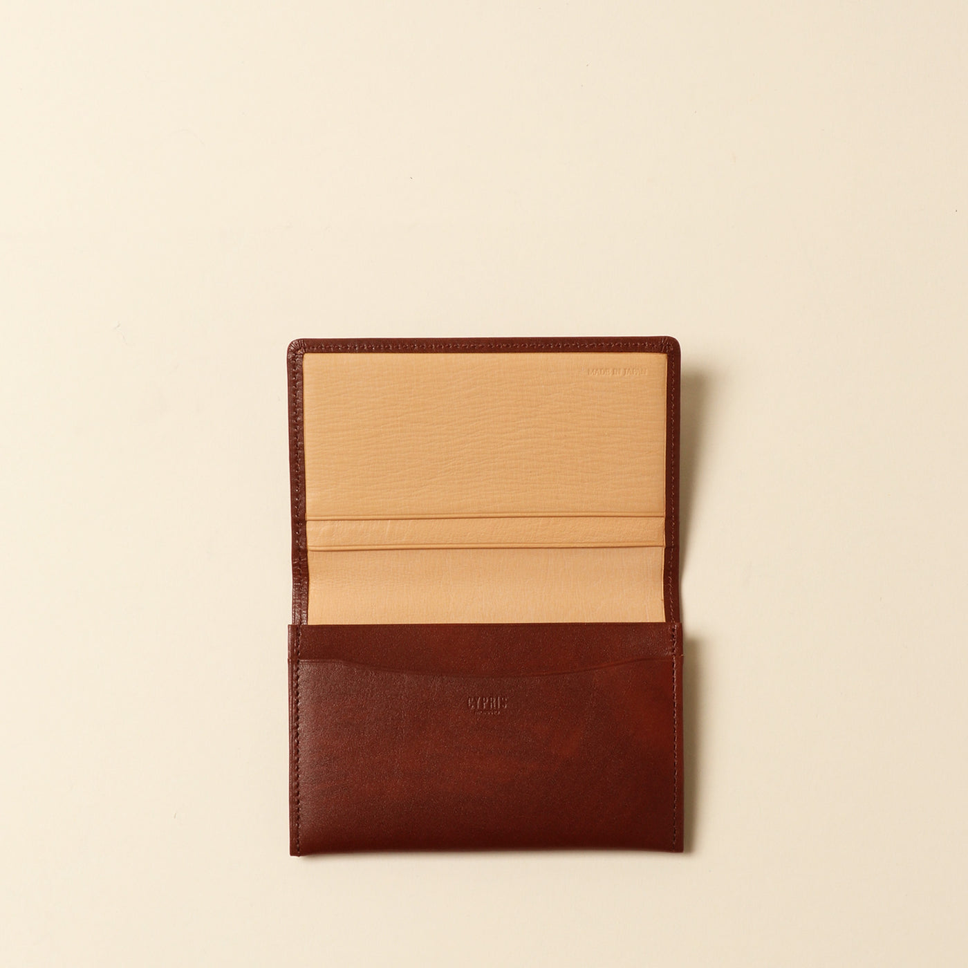 <CYPRIS> Business card holder in white Shirasagi leather, black