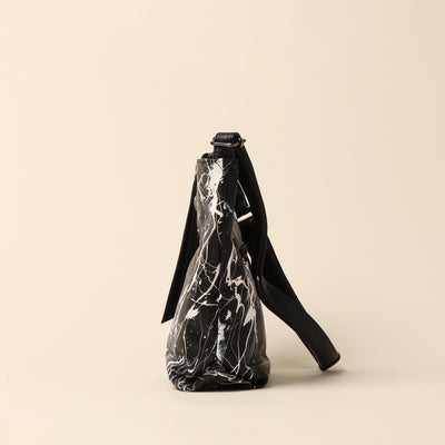 <Estine> Supra series leather shoulder bag, black